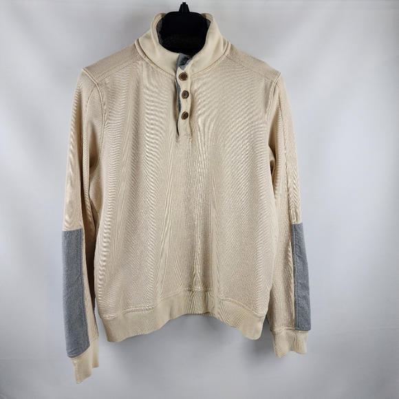 Banana Republic Mens Heritage Cotton Cream Gray Pullover Sweater Size XL - Picture 1 of 8